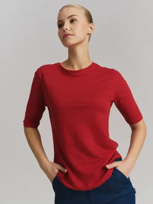 Karina Linen Tee Red