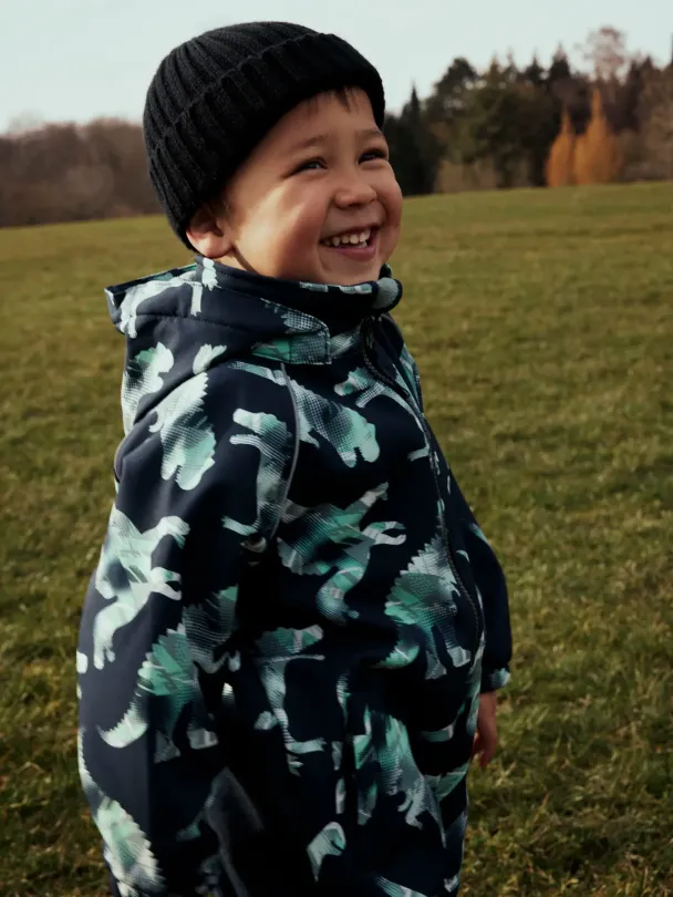 NMMalfa Softshelldress Dinosaur Blå - Image 2