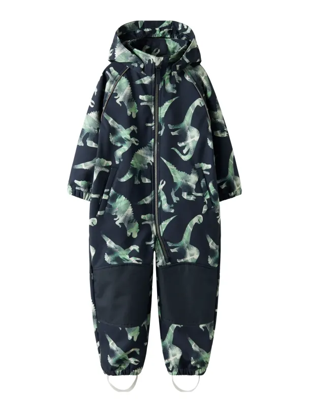 NMMalfa Softshelldress Dinosaur Blå - Image 4