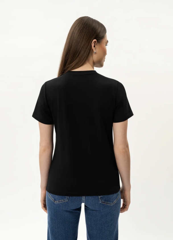Fitted Pima T-Shirt -  Black   - Image 2