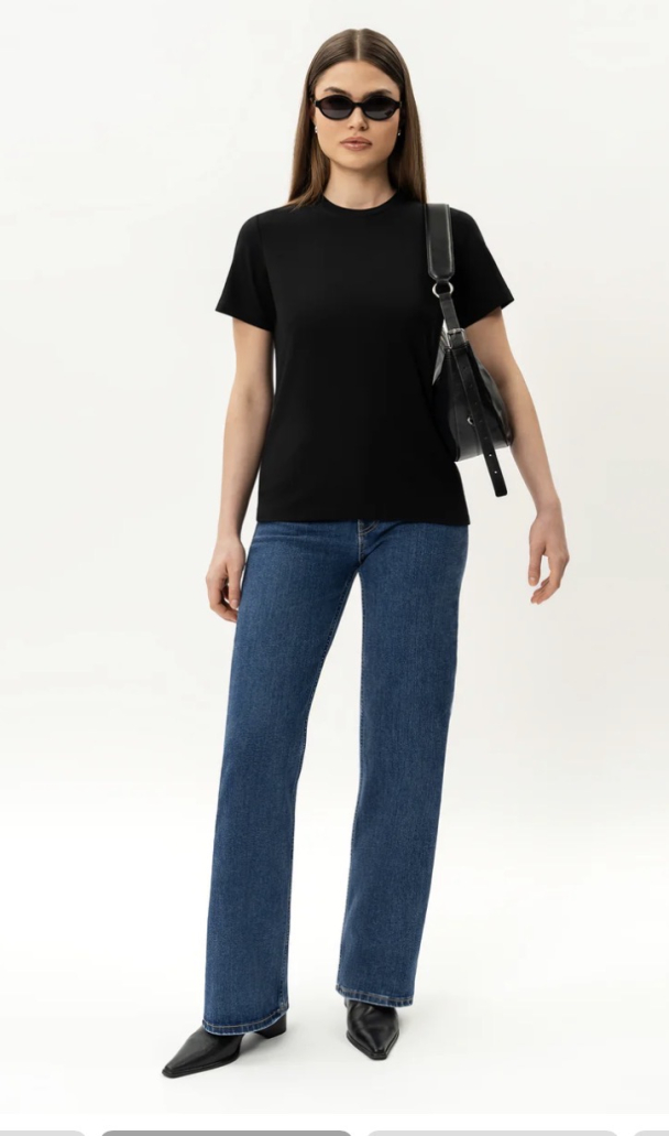 Fitted Pima T-Shirt -  Black   - Image 3