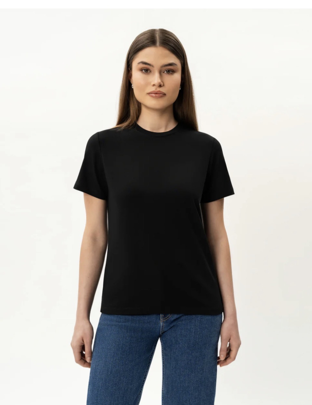 Fitted Pima T-Shirt -  Black   - Image 1