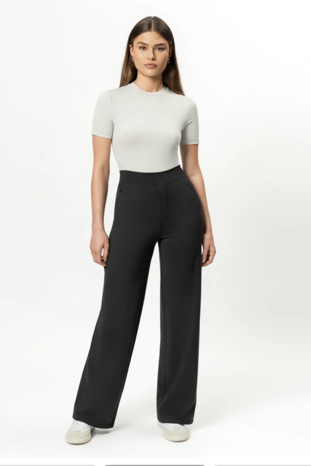 Asana Relaxed Straight Pant - Black  - Image 5