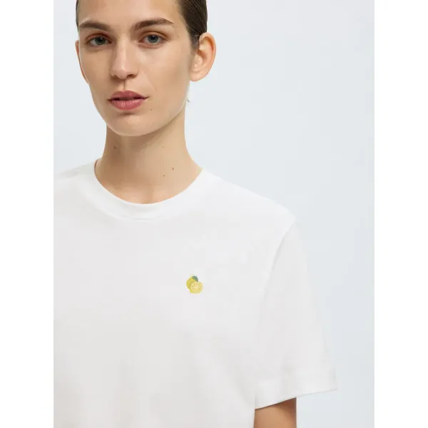 Ella Emb Boxy Tee Lemon