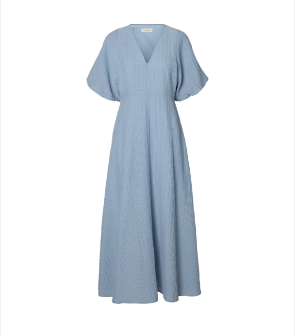 Maddie Closed Back Midi dress - Dusty Blue
