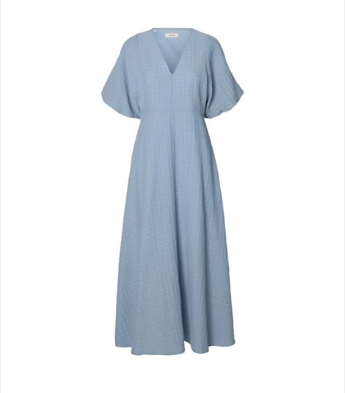 Maddie Closed Back Midi dress - Dusty Blue