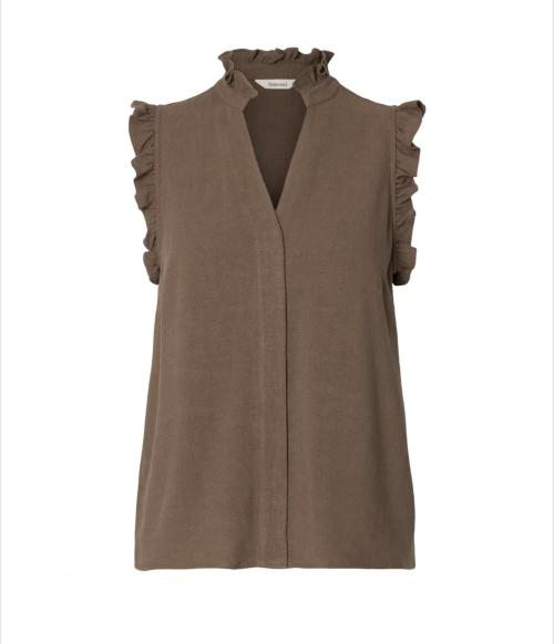 Viva Sun Ruffle Top - Chocolate Chip