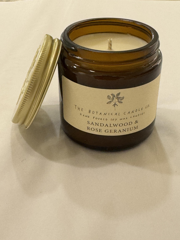 Sandalwood & Rose Geranium Duftlys 120ml - Image 2