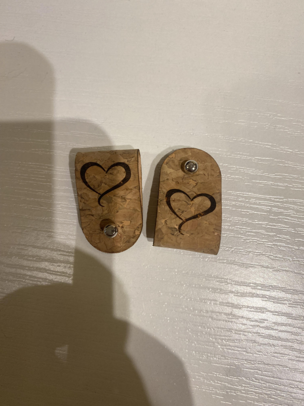 Merkelapp i kork, hjerte