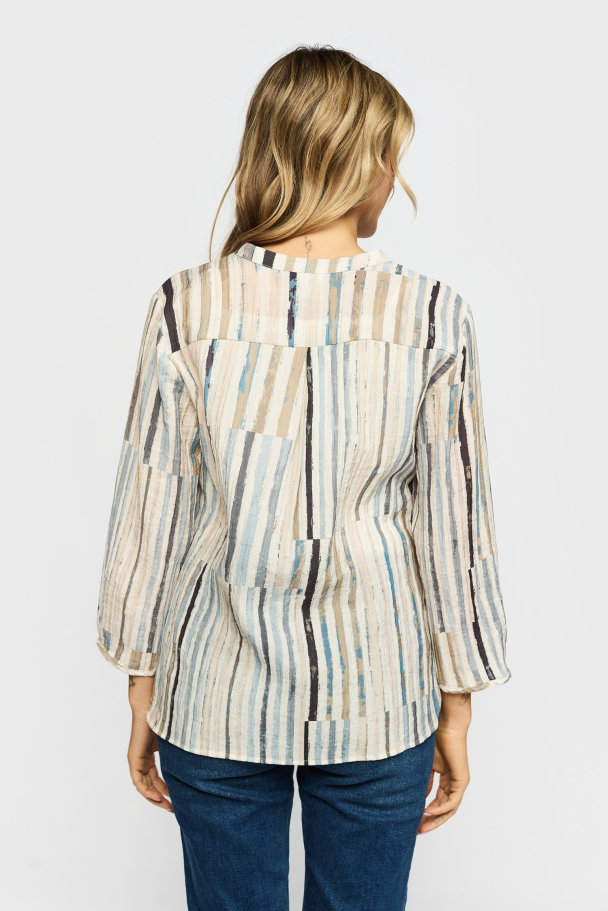 Amoa Bluse Blå Striper - Image 4