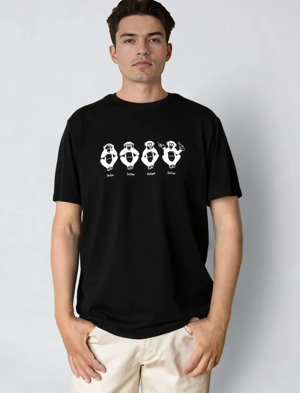 Wise Monkey t-shirt, svart - Image 1