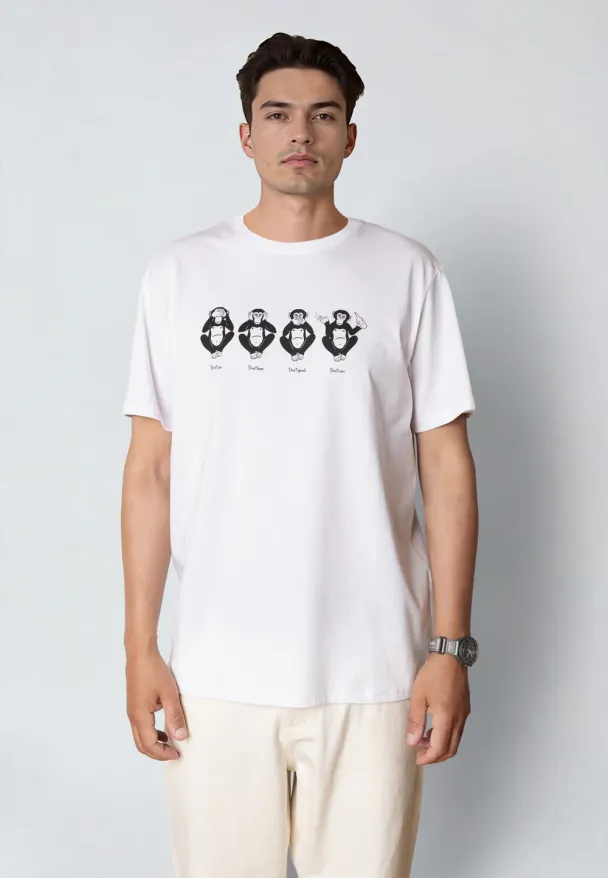 Wise Monkey t-shirt, hvit - Image 1