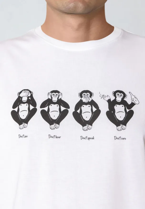 Wise Monkey t-shirt, hvit - Image 4