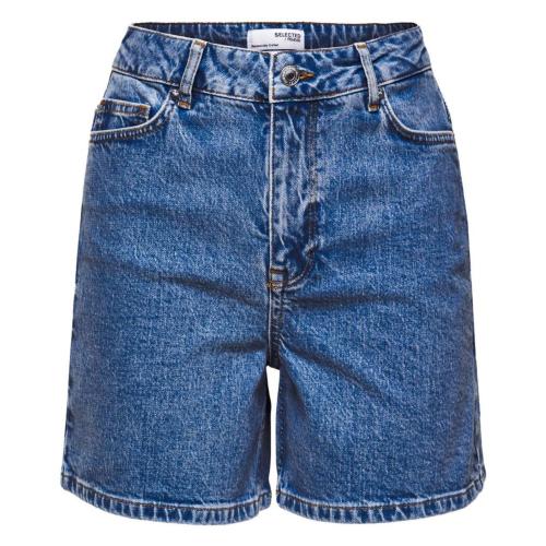 Krista Mid Blue Denim Shorts - Medium Blue 