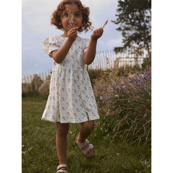 Rachello Duna Dress, Coconut Milk / Strawberry - Lil' Atelier