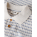 Haldur Loose Polo, Coconut Milk / Dusty Blue - Lil' Atelier