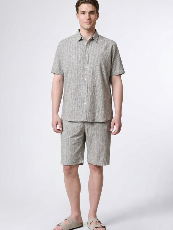 Barcelona Luca linshorts, grønn - Image 1