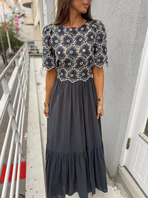 Broderie Anglaise Maxi Dress - Marine 