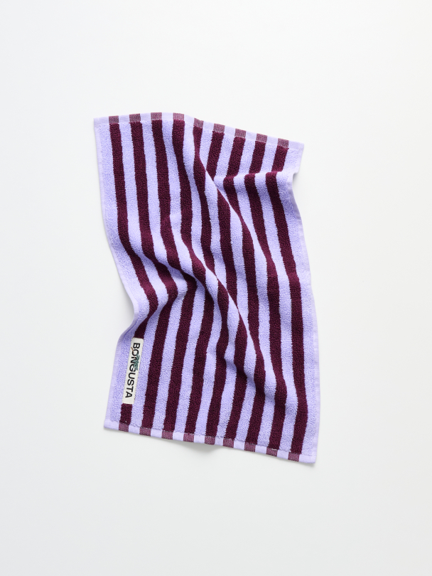 Håndkle Naram i fargen wine & lavender blue 30x50cm