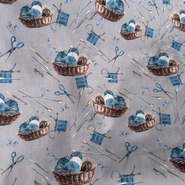 Cosy Knit- garn i kurv- blå