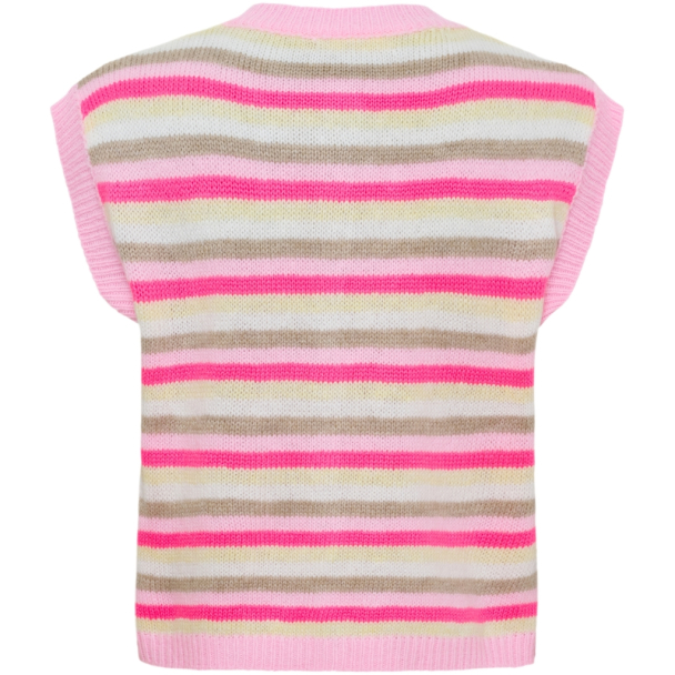 Novalie Strikket Vest Striper Rosa - Image 2