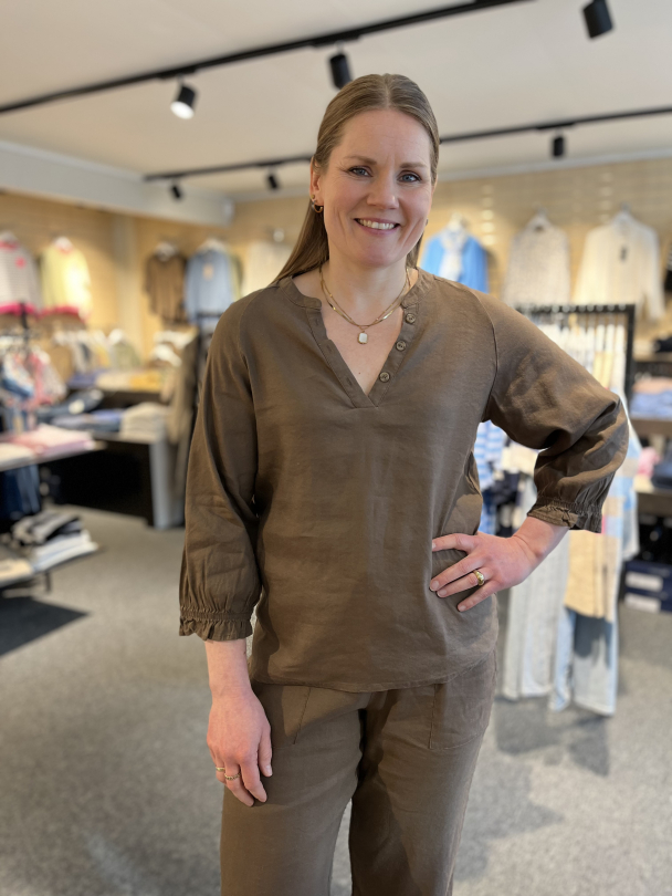 PZluca Bluse Lin Brun - Image 1