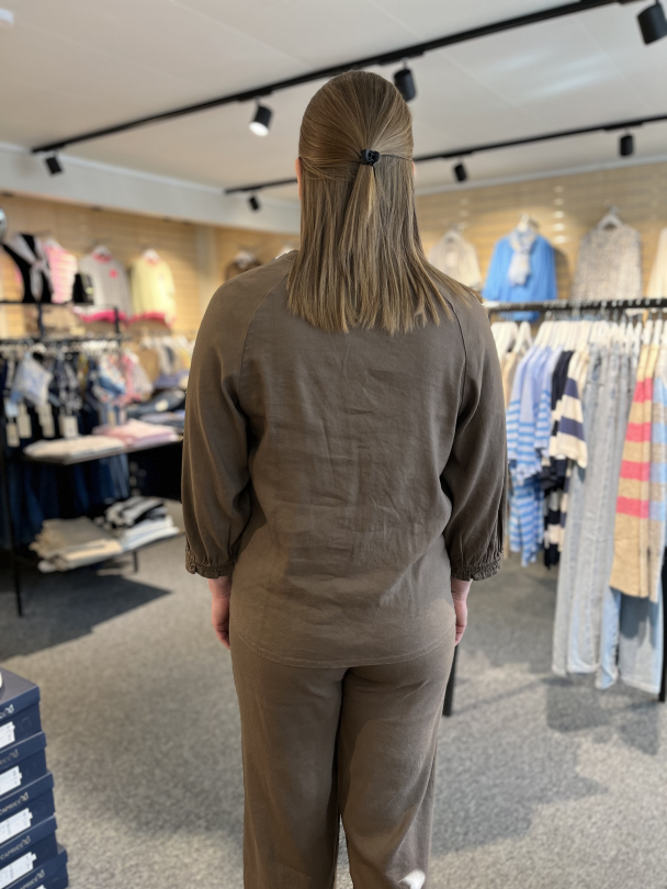 PZluca Bluse Lin Brun - Image 2