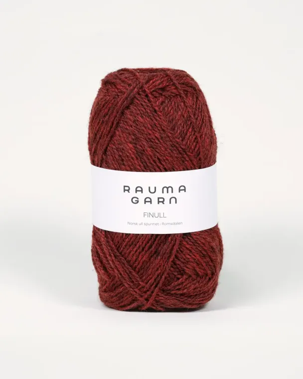 FINULL dempet rød mørkmelert 4131
