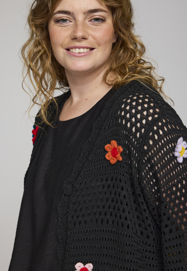 STUDIO SMaya Knit Cardigan With Flowers S263820 - Image 3