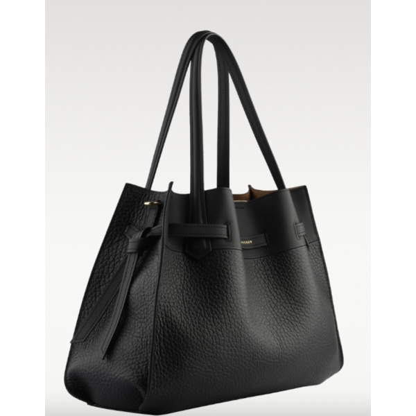 Blossom Cowhide Leather X-Large Satchel Bag - Brun