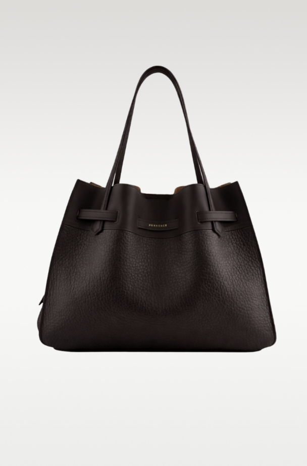 Blossom Cowhide Leather X-Large Satchel Bag - Brun - Image 3