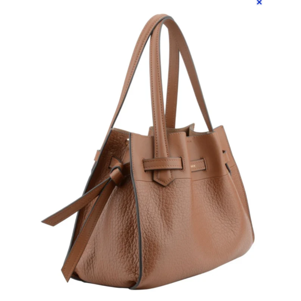 Blossom Cowhide Leather X-Large Satchel Bag -  Camel