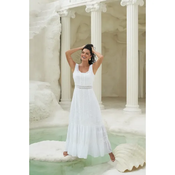 Rosa Maxi Dress - White 