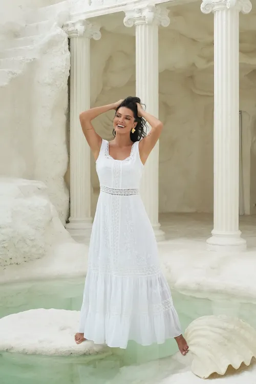 Rosa Maxi Dress - White 