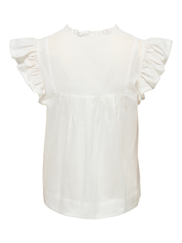 ONLTEA-IDRIS S/L FRILL TAPE TOP WVN - Image 2