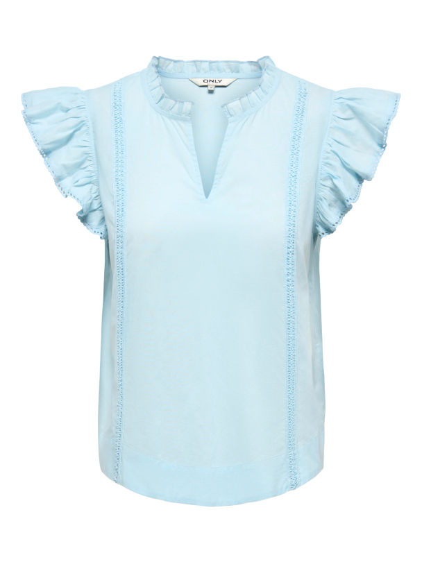 ONLTEA-IDRIS S/L FRILL TAPE TOP WVN - Image 1