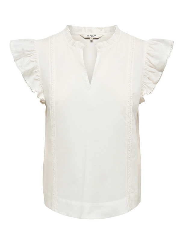 ONLTEA-IDRIS S/L FRILL TAPE TOP WVN - Image 1
