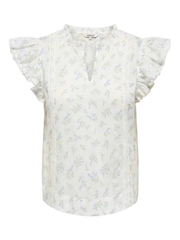 ONLTEA-IDRIS S/L FRILL TAPE TOP WVN - Image 1
