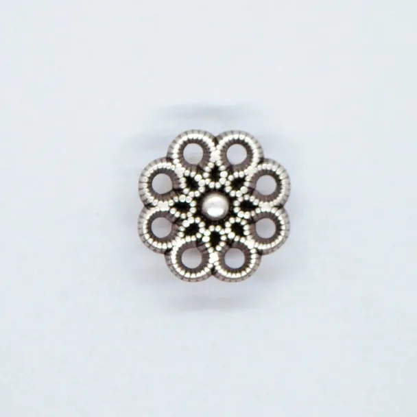 Knapp Metall Blomster Kofteknapp 18mm