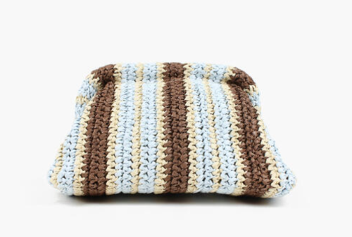 Wiola Clutch i Raffia - Lys Blå