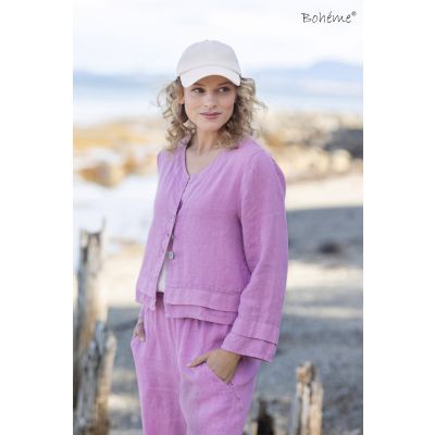 BOHÉME Jakke Kort Tykk Lin B13248