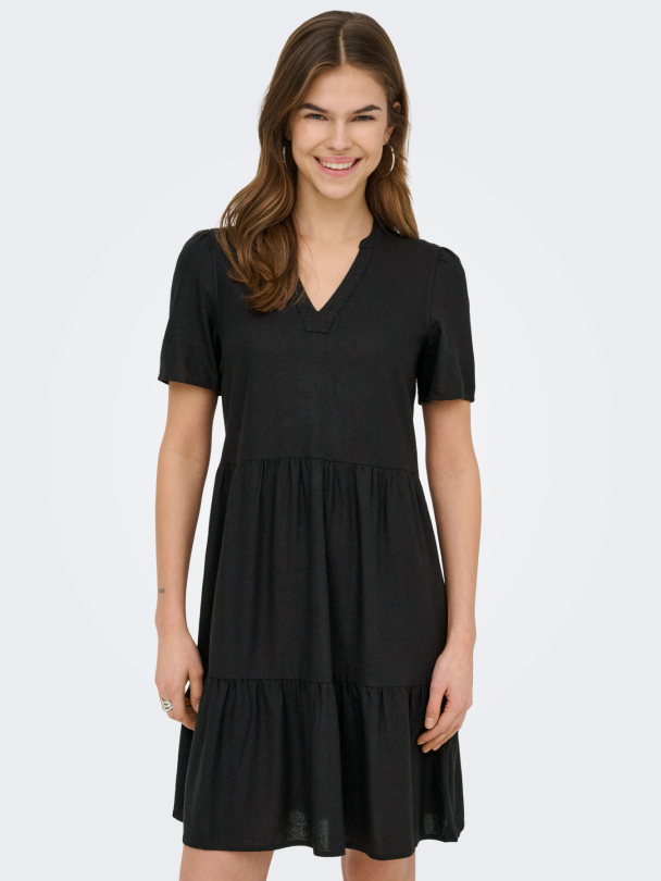 ONLTIRI-GOA SS V-NEC LIN BL DRESS CC PNT - Image 2