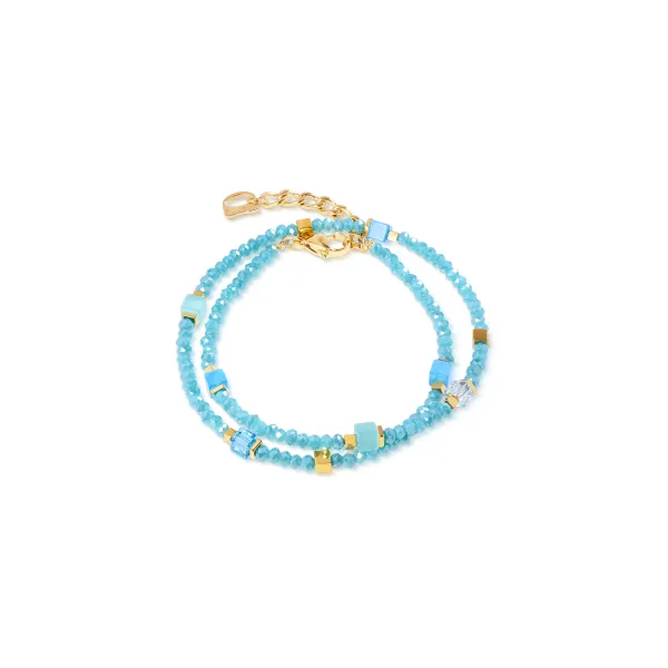 Bracelet Joyful Colours Flex Gold & Turquoise