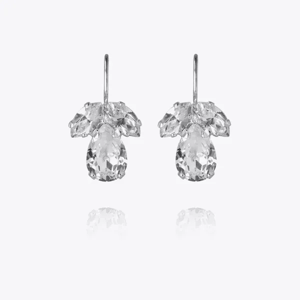 Petite Timo  Earrings -  Rhodium/Crystal 
