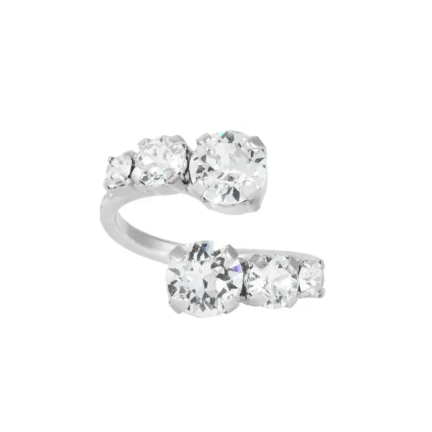 Halo Ring - Rhodium/Crystal 