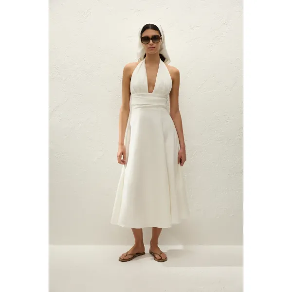 Bianca Midi Dress - White 