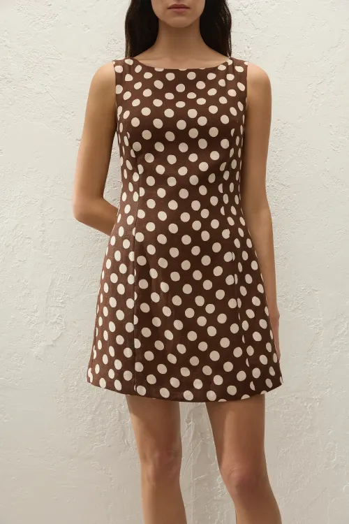 Lydie Mini Dress - Chocolato Dot 