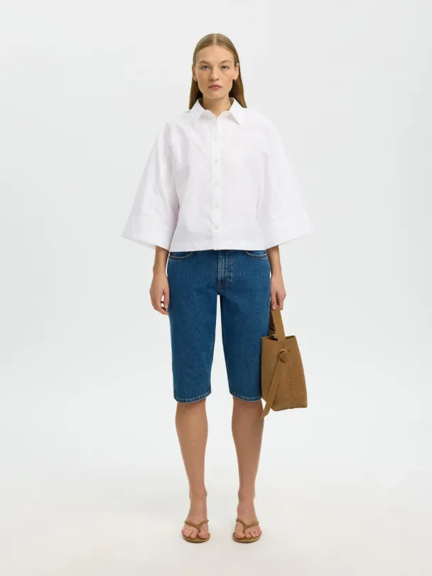 Ester Oversize 3/4 Shirt - Bright White  - Image 2