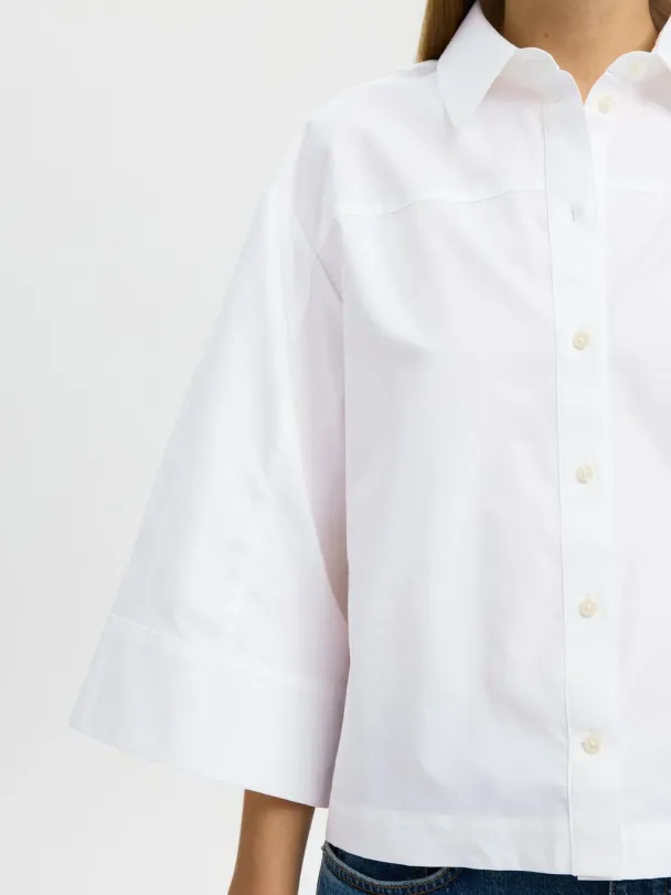 Ester Oversize 3/4 Shirt - Bright White  - Image 3