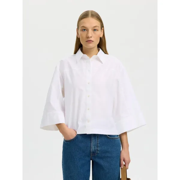 Ester Oversize 3/4 Shirt - Bright White 